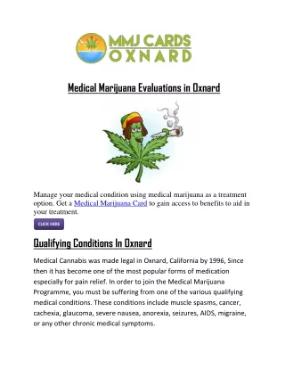 Medical Marijuana Evaluations in Oxnard