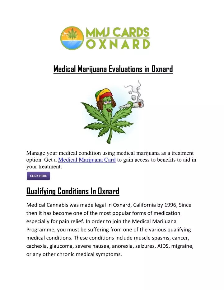 medical marijuana evaluations in oxnard