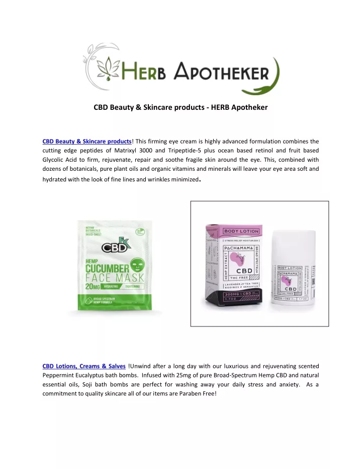 cbd beauty skincare products herb apotheker