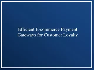 efficient e commerce payment gateways