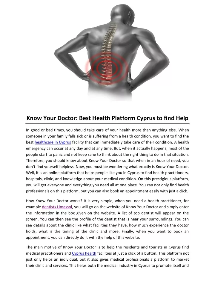 know your doctor best health platform cyprus