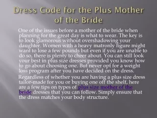 dress code for the plus mother of the bride