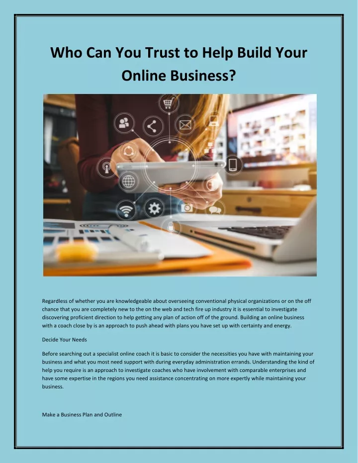 who can you trust to help build your online