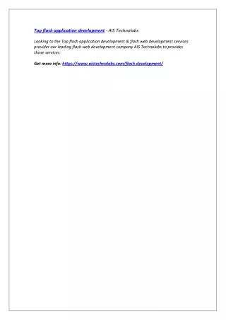 top flash application development ais technolabs