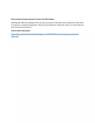 find a virtual company assistant to solve your