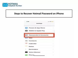 steps to recover hotmail password on iphone