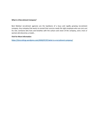what is a recruitment company