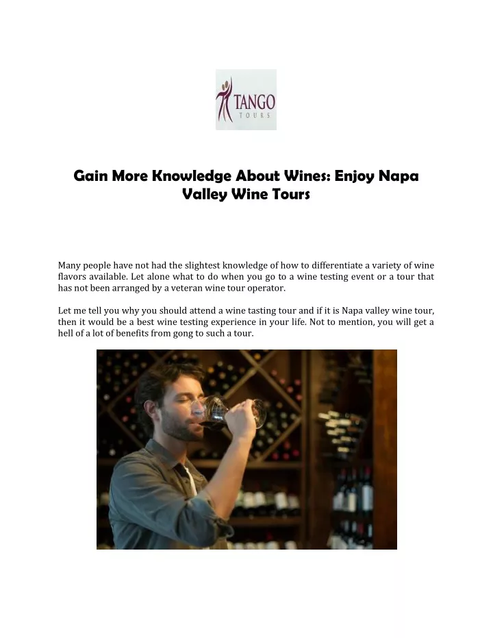 gain more knowledge about wines enjoy napa valley