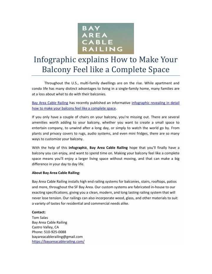 infographic explains how to make your balcony