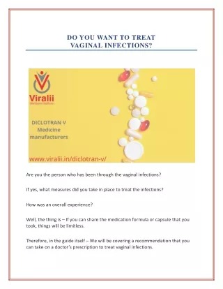 Do You Want To Treat Vaginal Infections?