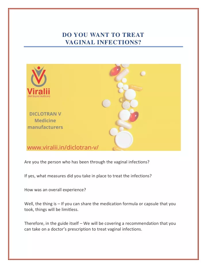 do you want to treat vaginal infections