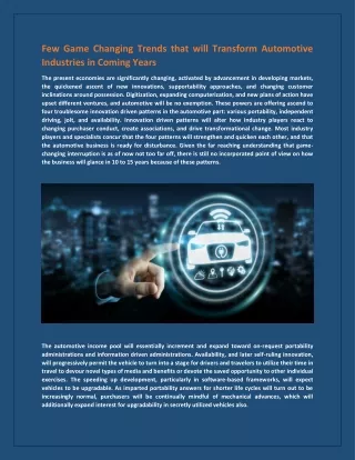 few game changing trends that will transform