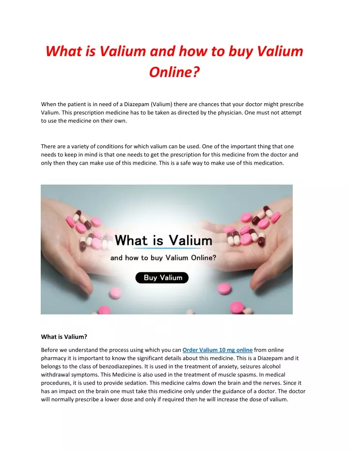 what is valium and how to buy valium online