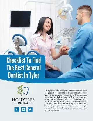 Checklist To Find The Best General Dentist In Tyler