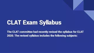 clat exam syllabus