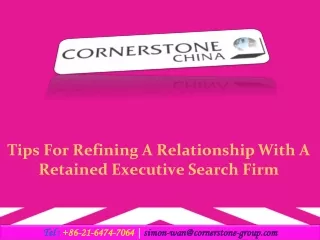tips for refining a relationship with a retained