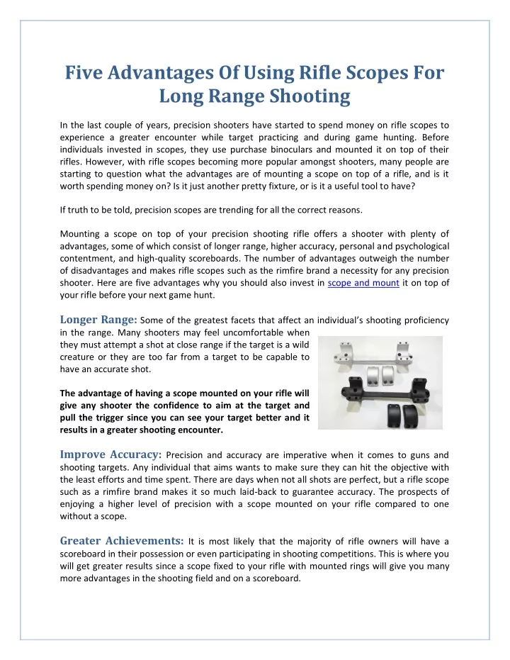 five advantages of using rifle scopes for long