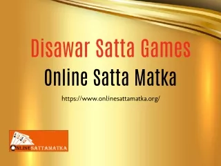 Online Satta Matka | Disawar Satta