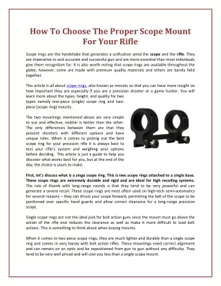 how to choose the proper scope mount for your