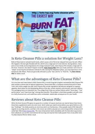 Keto Cleanse Pills