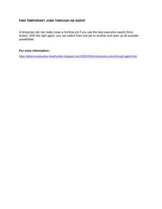 find temporary jobs through an agent