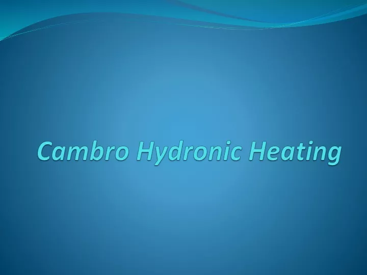 cambro hydronic heating