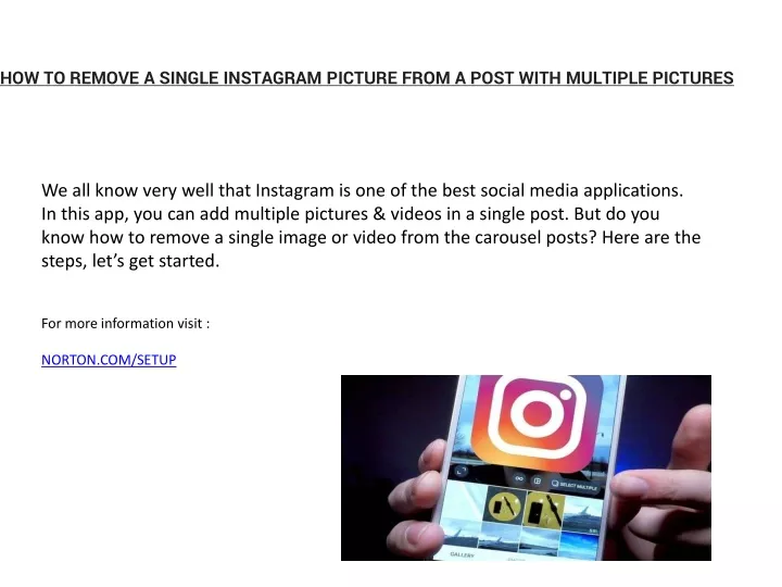 how to remove a single instagram picture from