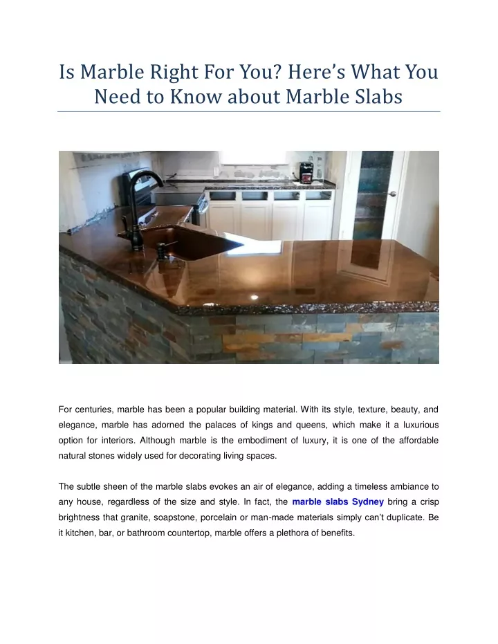 is marble right for you here s what you need