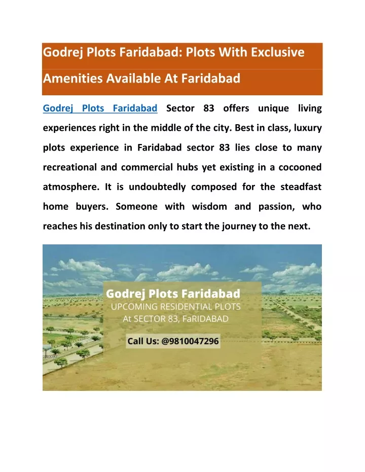 godrej plots faridabad plots with exclusive