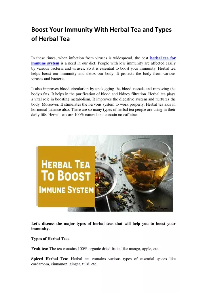 boost your immunity with herbal tea and types