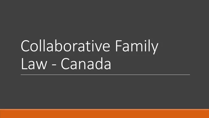 collaborative family law canada