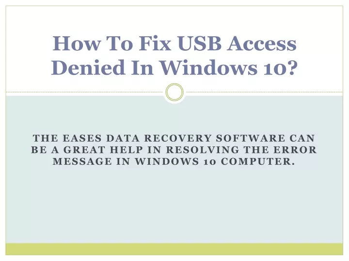 how to fix usb access denied in windows 10