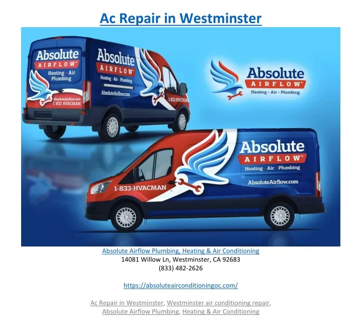 ac repair in westminster