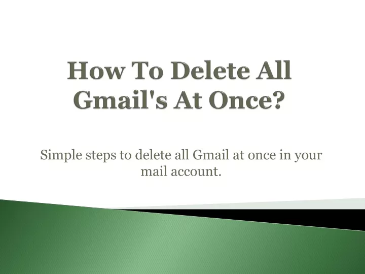 how to delete all gmail s at once