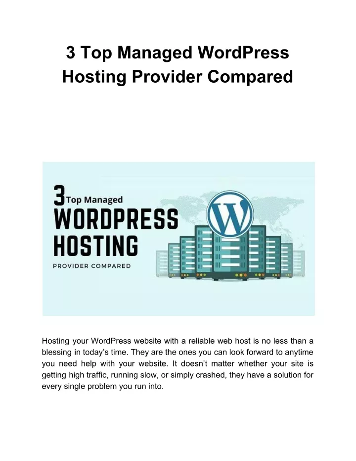 3 top managed wordpress hosting provider compared