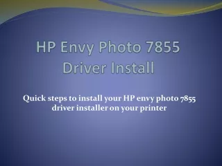 HP Envy Photo 7855 Driver Installer