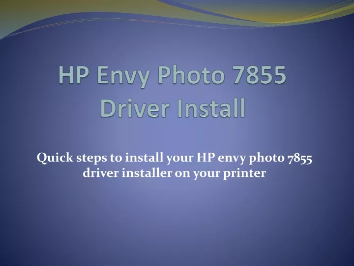 hp envy photo 7855 driver install