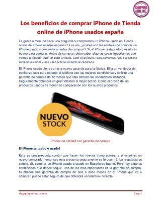 Los beneficios de comprar iPhone de Tienda online de iPhone usados españa