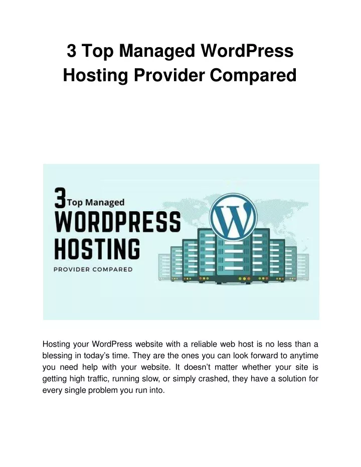 3 top managed wordpress hosting provider compared