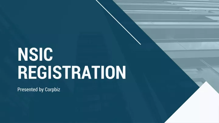nsic registratio n presented by corpbiz