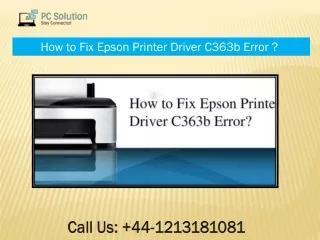 how to fix epson printer driver c363b error