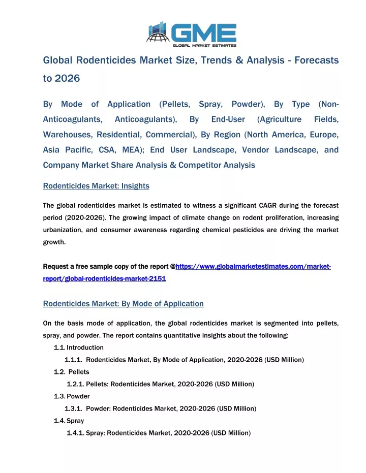 global rodenticides market size trends analysis