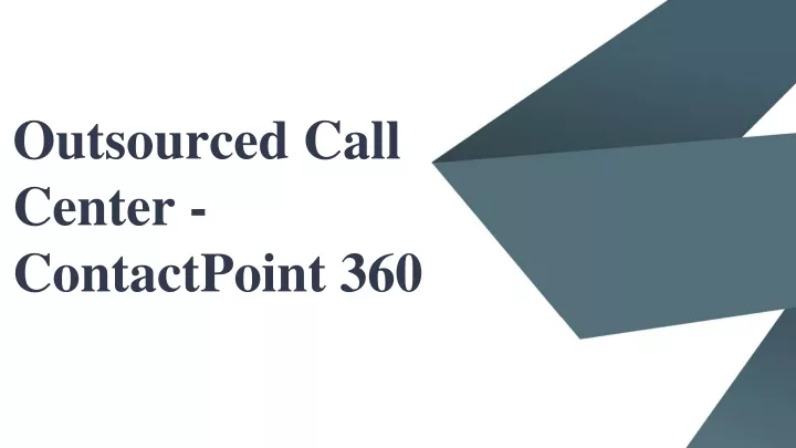 outsourced call center contactpoint 360