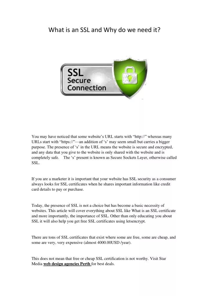 what is an ssl and why do we need it
