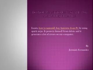 do you want to uninstall avg antivirus from pc