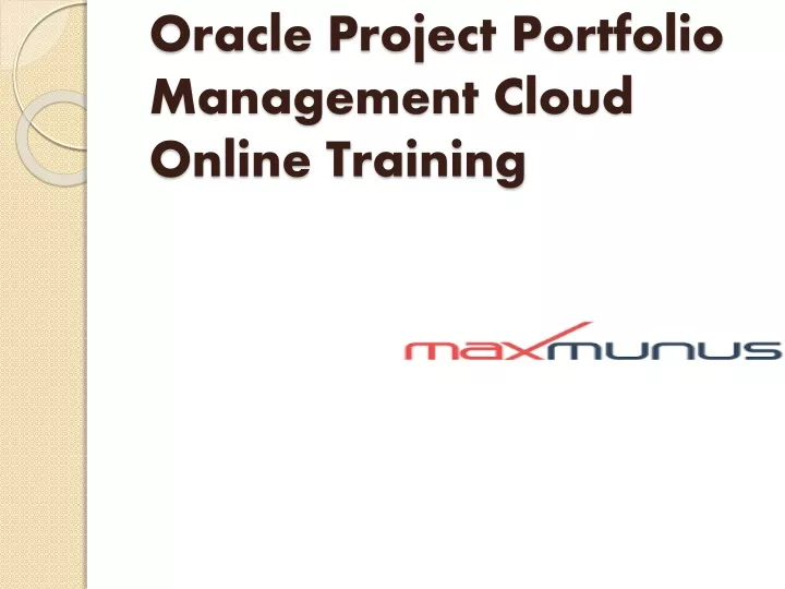 oracle project portfolio management cloud online training