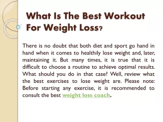 What Is The Best Workout For Weight Loss?