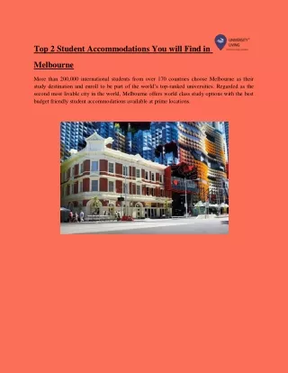 top 2 student accommodations you will find in