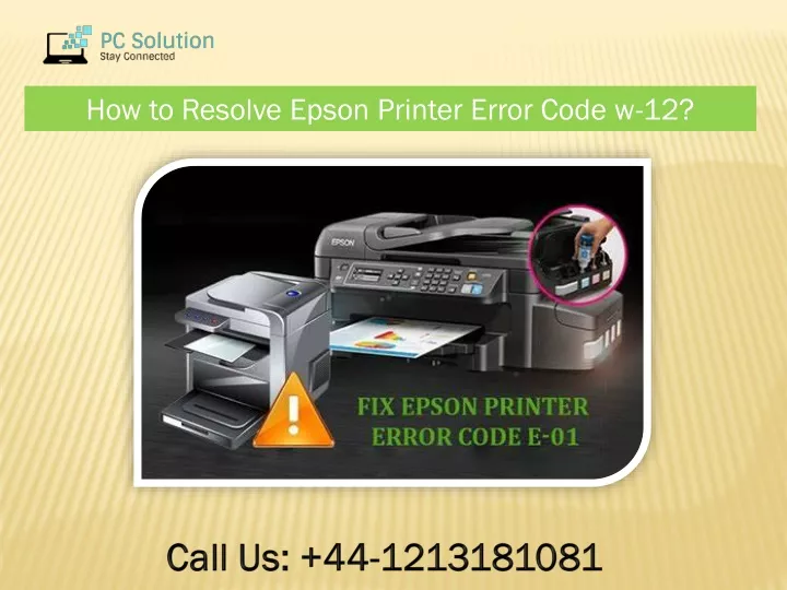 how to resolve epson printer error code w 12