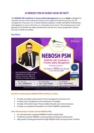 the nebosh hse certificate in process safety